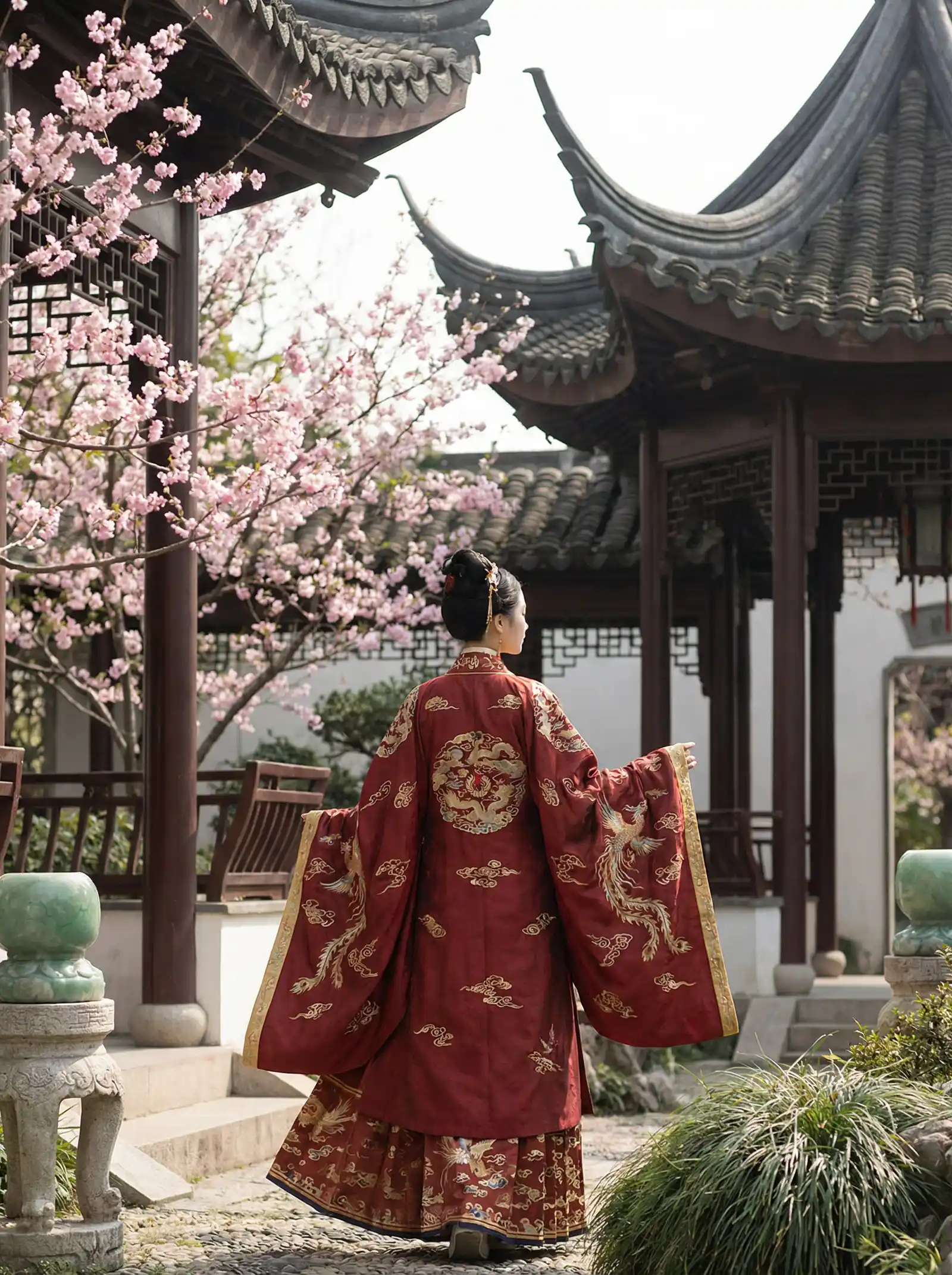 太平轮(上) 电影 明制汉服红色凤凰刺绣